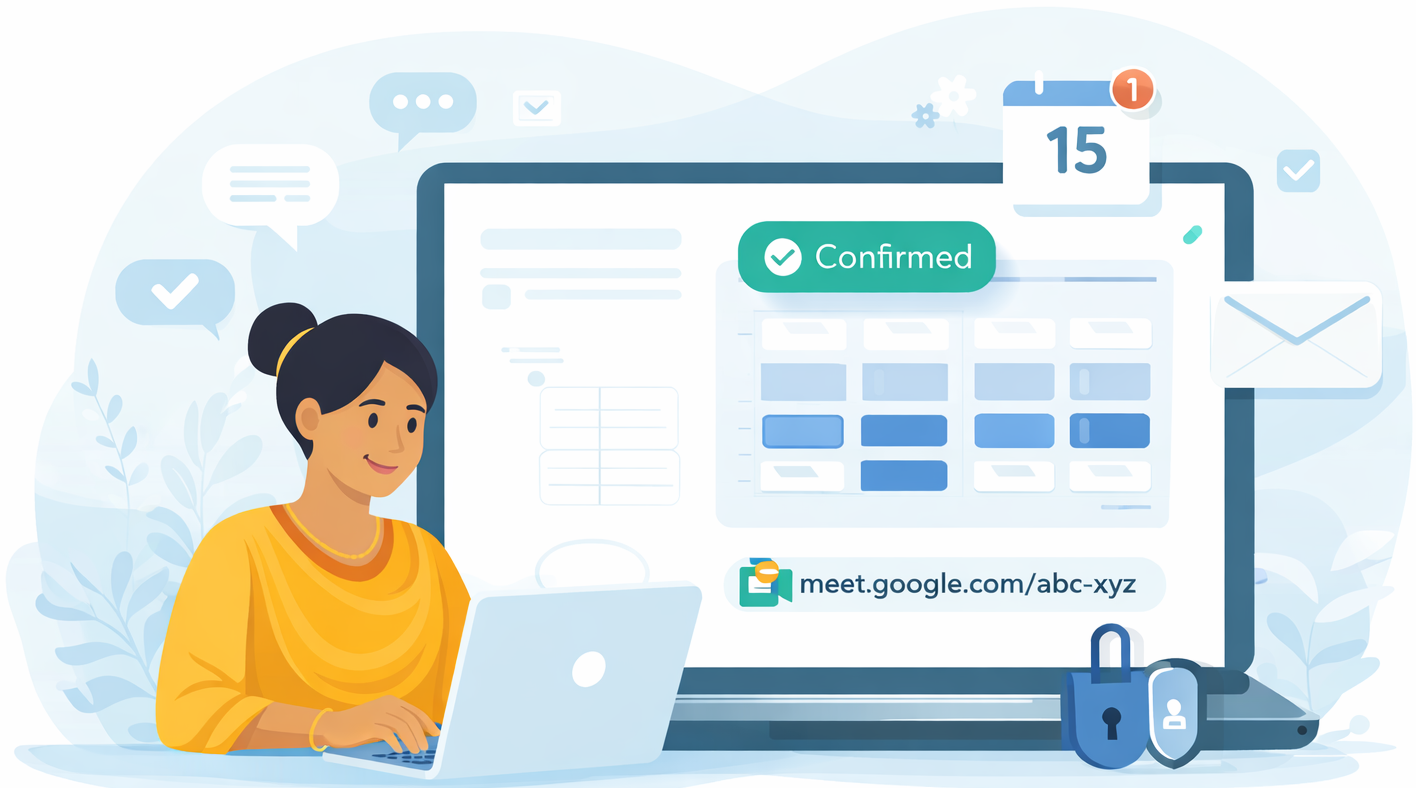 Illustration of online therapy session booking